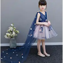 Элегантные кружева платье для первого причастия Бисер Тюль длинное вечернее со шлейфом девушки маскарад платье цветок девушка платья для свадьбы