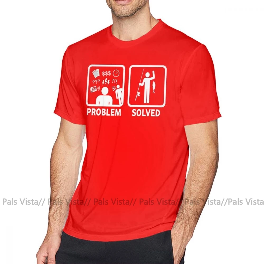Футболка для рыбалки, забавная футболка для рыбалки, повседневная мужская футболка большого размера с принтом, потрясающая футболка из 100 хлопка - Цвет: Красный