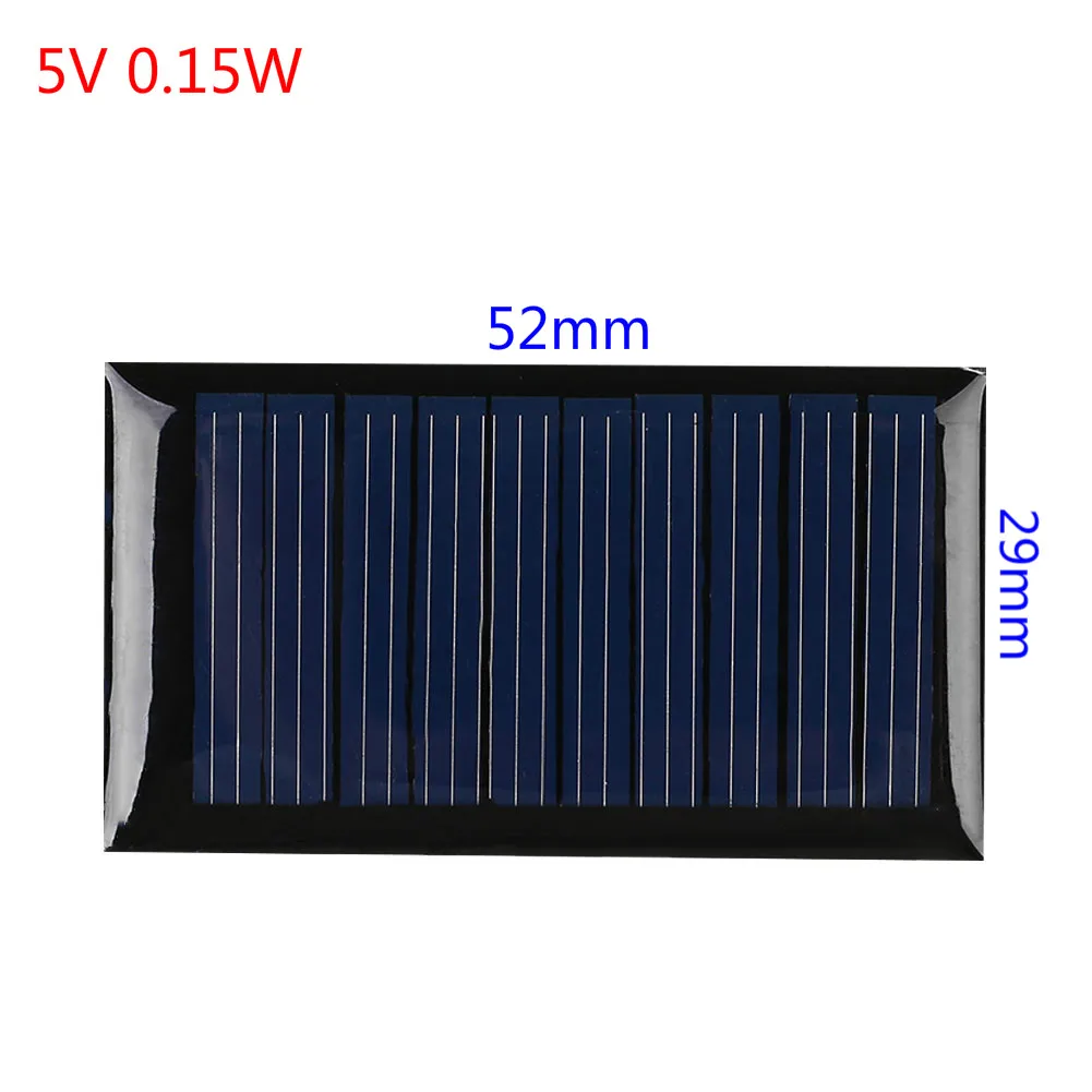 Портативный Панели солнечные ячейки 0,15 W/0,25 W/1 W 5V Мини Солнечная Зарядное устройство поликристаллических DIY Сотовый Зарядное устройство Модуль для телефонов на открытом воздухе - Цвет: 0.15W 5V
