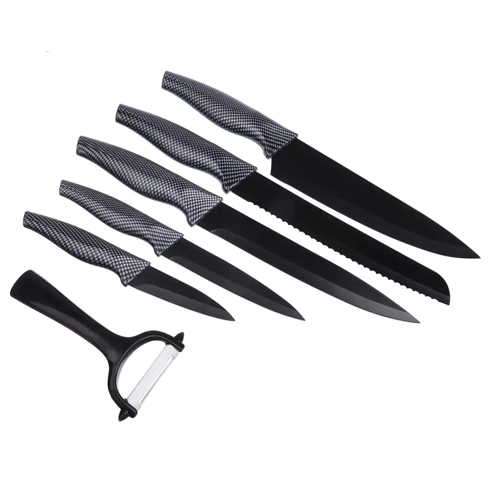 Satoshi Carbon Set Of Kitchen Knives 6 Pcs In A Magnetic Box Kitchen Supplies Kitchen Knives Aliexpress