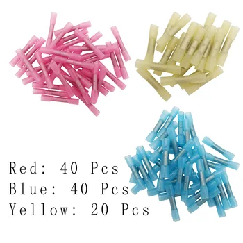 

100Pcs/lot 3 Sizes Heat Shrink Butt Wire Connectors Insulated Waterproof Heat Shrink Wire Electrical Crimp Terminals 22-10 AWG