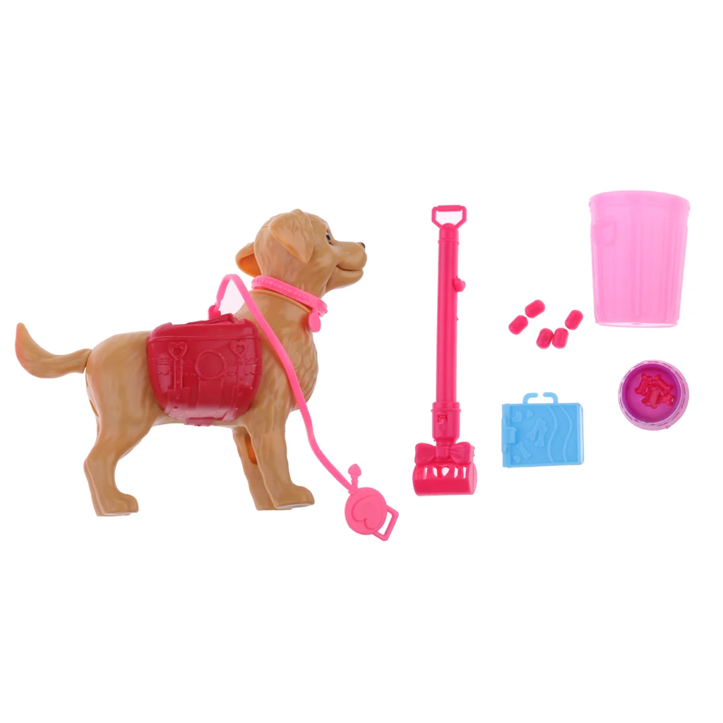 Lively Defecate Puppy Model w/ Accessories Playset for 12inch Baby Dolls Kids Toys Dolls Training Potty Puppy Dog
