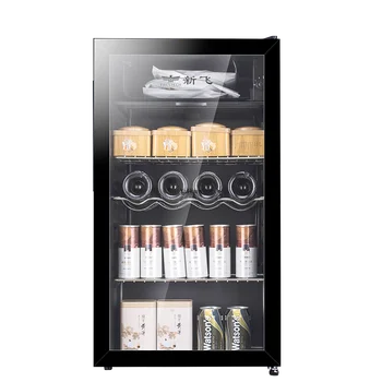 

95L Ice Bar Home Small Living Room Office Tea Wine Cabinet Single Transparent Glass Refrigerator Cold Storage Refrigerator