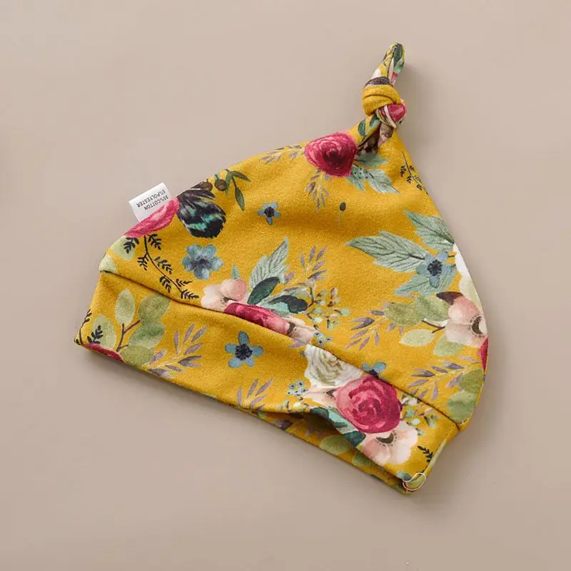 Комплект одежды из 4 предметов для новорожденных девочек с надписью: комбинезон+ длинные штаны с цветочным принтом+ повязка на голову+ шапочка для детей от 0 до 18 месяцев