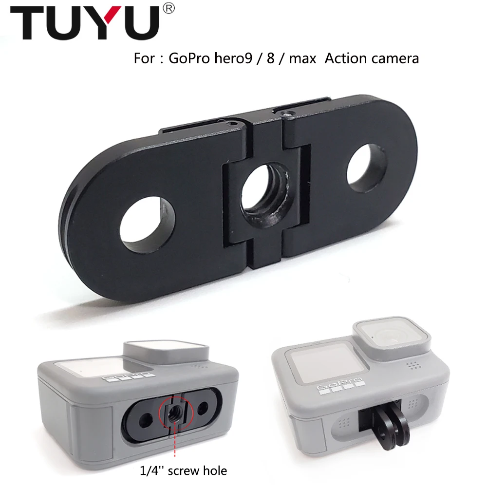 Suporte Adaptador para Câmera Gopro Peça de Reposição com Tripé e Parafuso de de Alumínio com Base Metálica para Gopro Hero Hero Max