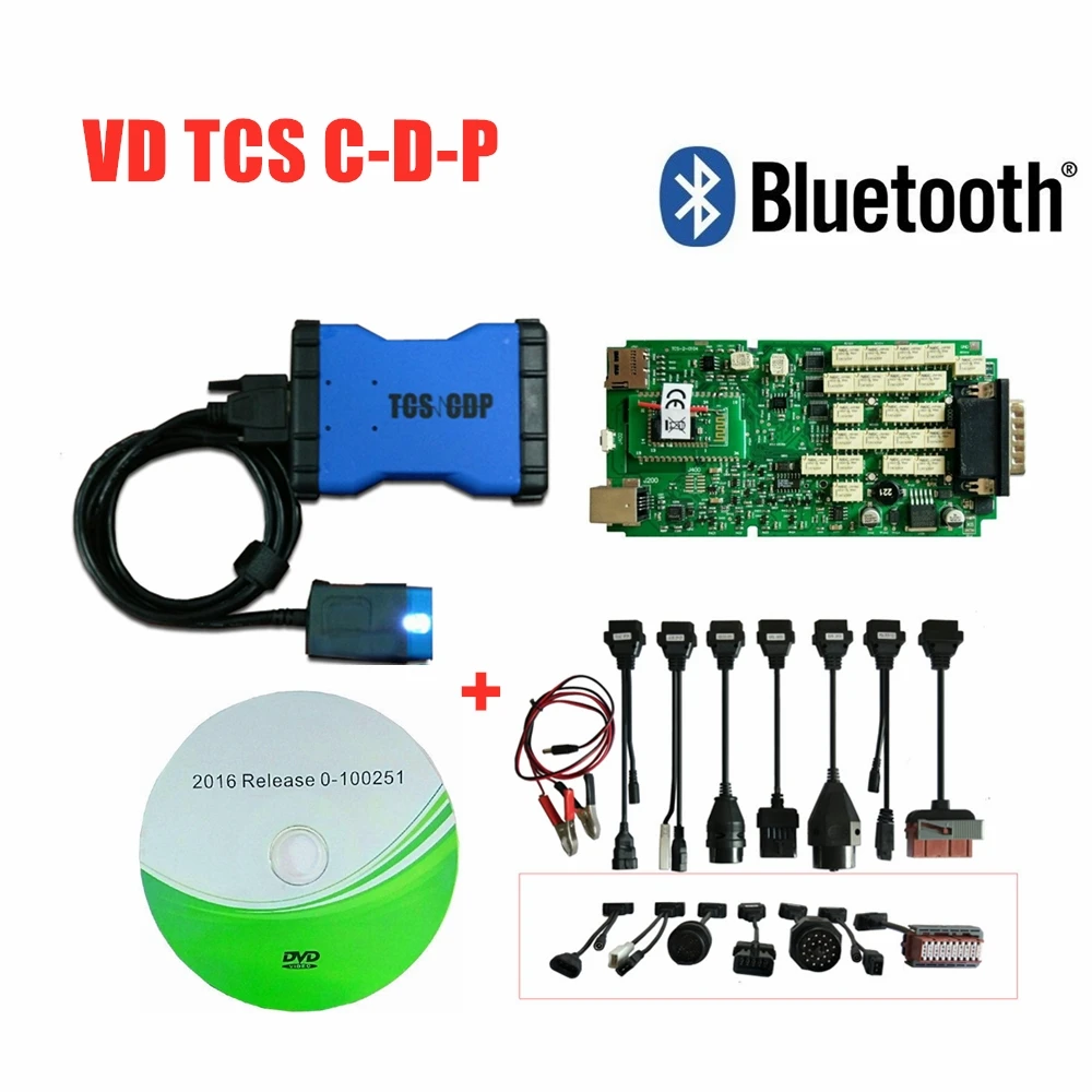 Одиночная печатная плата, новое реле NEC 2016R0 keygen VD tcs c-d-p pro plus с bluetooth obd obdii, автомобильный диагностический инструмент+ 8 шт., автомобильные/Грузовые кабели