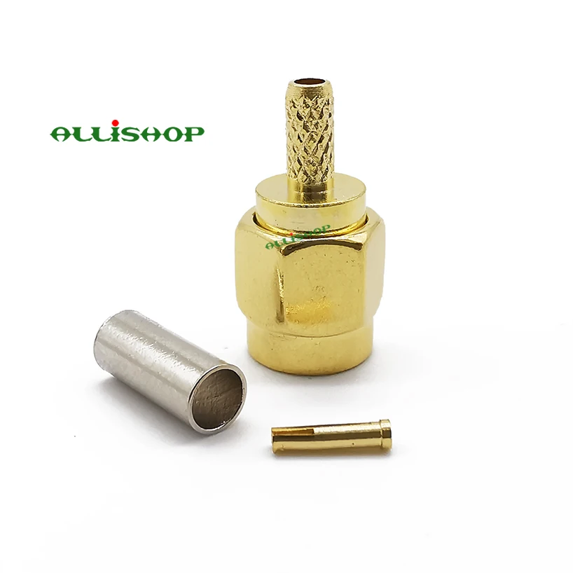ALLiSHOP оптовая продажа RP SMA штекер адаптер RF коаксиальный разъем обжимной для RG316