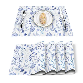 

Purple Watercolor Flower Placemat for Dining Table Non-slip and Heat-insulating Table Mat Table Decoration