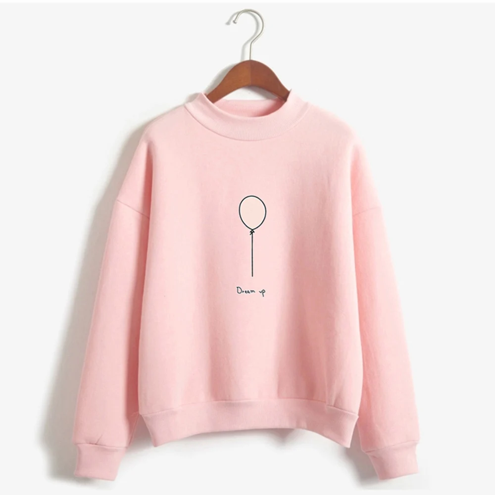 

Youth Clothing Women's Sweatshirt Casual Balloon Print Fashion Long-sleeved Pullovers Europe Trend White Crewneck Riverdale