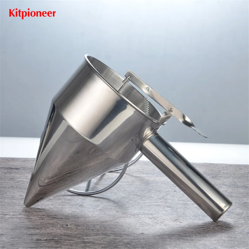 Chocolate Cream Distributor Pancake Batter Dispenser Full Stainless Steel Takoyaki Hopper Tool With Rack