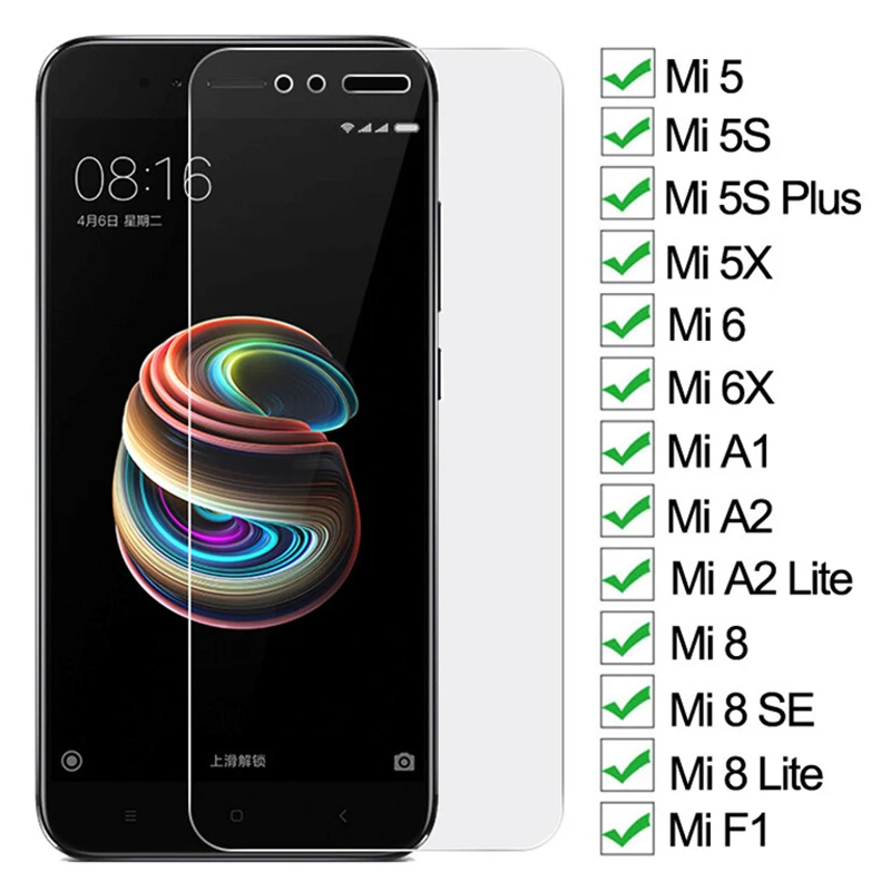 9D закаленное стекло для Xiaomi Mi 5 5S Plus 5X 6 6X A1 A2 Lite Защитная пленка экрана 8 SE Pocophone