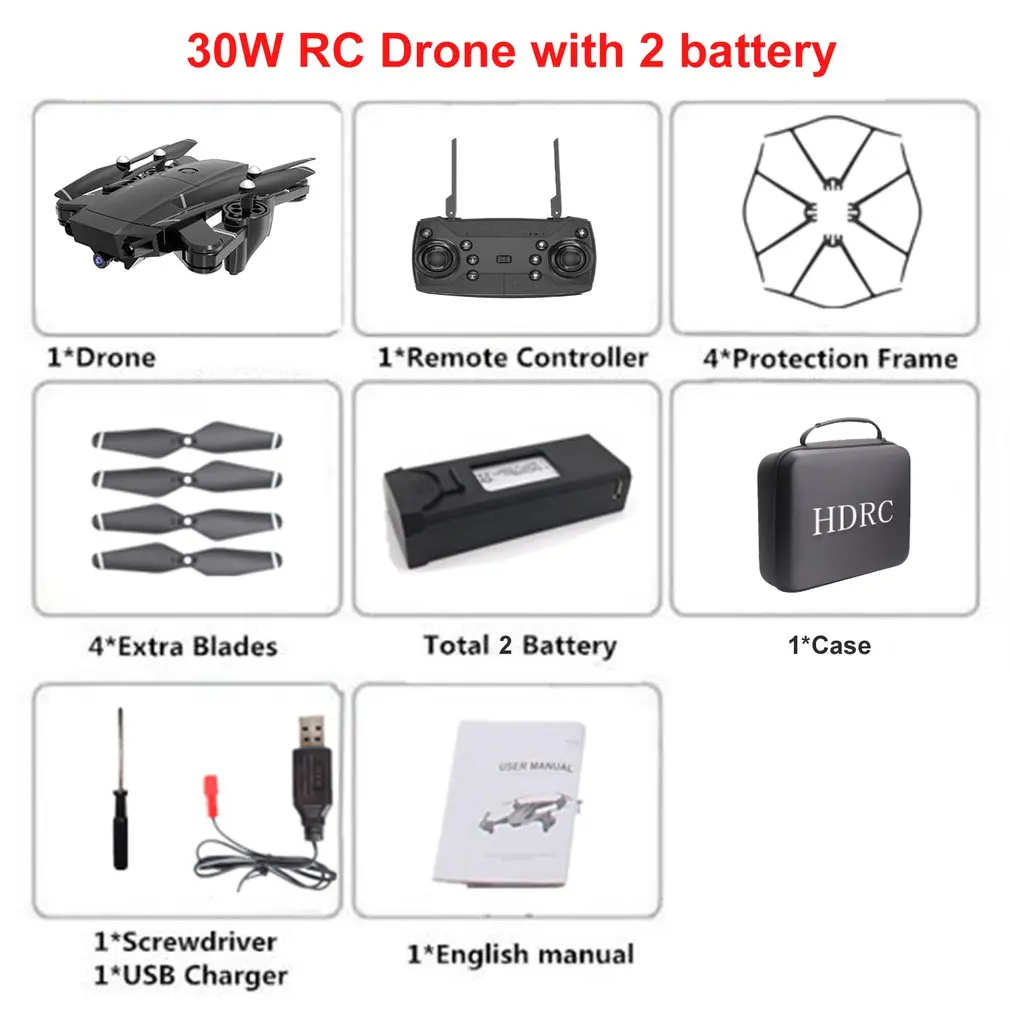 

H13 Foldable RC Drone with HD Camera Four-Axis Folding Aerial Drone Wide Angle WiFi FPV Optical Flow RC Drone Helicopter