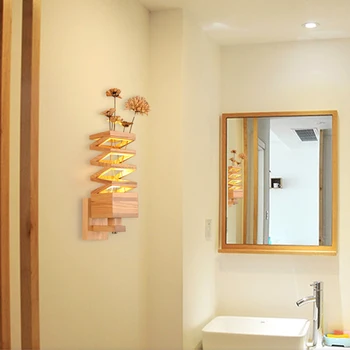 

Nordic Chinese Wooden LED Wall Lamp Wall Light Indoor Lighting Wall Sconces For Bar Cafe Study Corridor Bedroom
