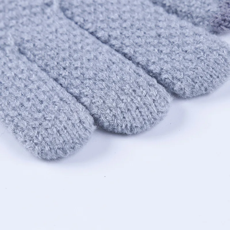Унисекс Зимние мужские перчатки вязаные перчатки мягкие однотонные Guantes теплые женские варежки