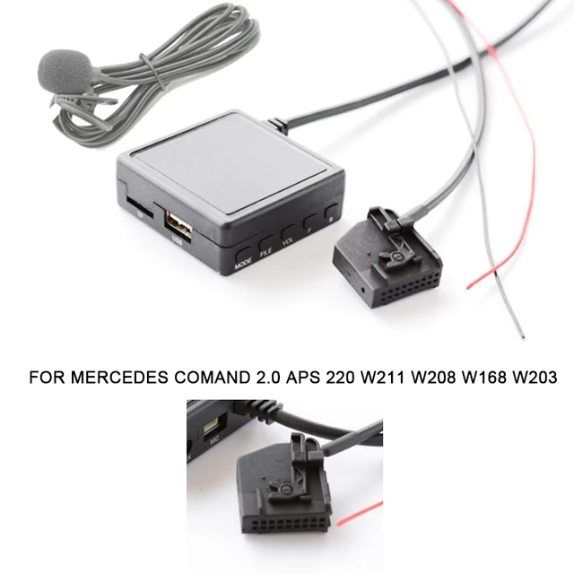 Car AUX Cable Microphone Supports U Disk Bluetooth Handsfree Call Adapter  for Mercedes Comand 2.0 APS 220 W211 W208 W168 W203 - AliExpress