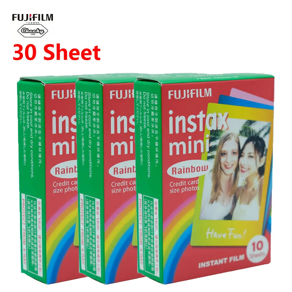 Fuji 10-80 листов Fujifilm Instax Mini пленка для Fuji Instax Mini 7/8/9/10/30/50 s/фотоаппаратов моментальной печати 7 s/90/25/20i/25i/50i/55i /поделиться SP-1 пленкой - Цвет: 30 Sheets