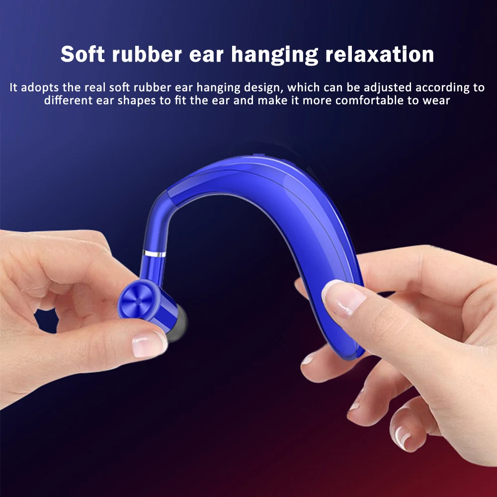 S109 Single Bluetooth Business Wireless Headset CVC6 0 Noise Reduction HD Call Sport Ear Hook Earphone Support Fast Charging