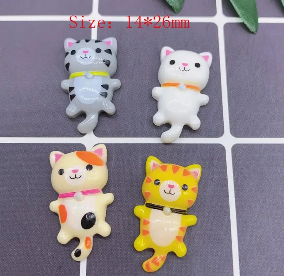 Kawaii Cartoon Cat Resin Flat back Cabochon DIY Scrapbooking Decorative Craft Making Headgear accessories