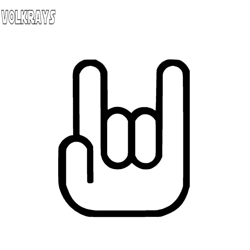 

Volkrays Interesting Car Sticker Rock Gesture Vinyl Waterproof Decals Automobile Motorcycle Decoration Accessories,12cm*10cm