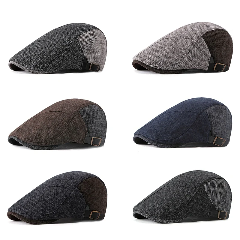 Винтажный британский стиль, берет, Кепка унисекс, Регулируемый козырек от солнца, остроконечная шляпа, шерстяная ткань, берет, шапка для 4 сезонов, новинка