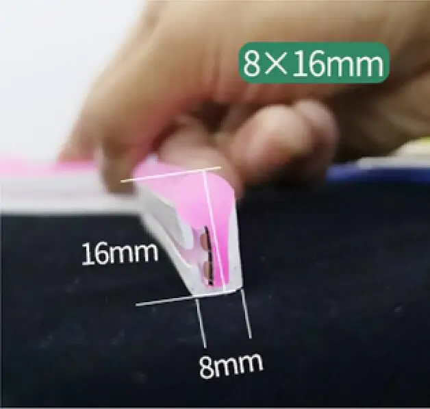 DC 12V Гибкая светодиодная лента неоновая лента SMD 2835 Мягкая Веревка бар свет SMD 2835 трубка из силиконовой резины наружное водонепроницаемое освещение - Испускаемый цвет: Size 8x16mm
