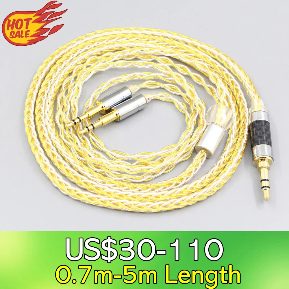

LN007321 8 Core Silver Gold Plated Earphone Cable For OLLO Audio S4 MIXING S4R Recording S4X Reference HPS