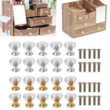 

10PC Diamond Shape Crystal Glass Cabinet Knob Drawer Pull Handle For Jewelry Box L69A