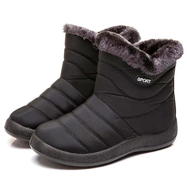 BEYARNE/женские ботильоны; меховые тёплые ботинки; зимние ботинки; зимняя обувь для женщин; водонепроницаемые ботинки с подкладкой; зимние ботинки; женская обувь - Цвет: black 03