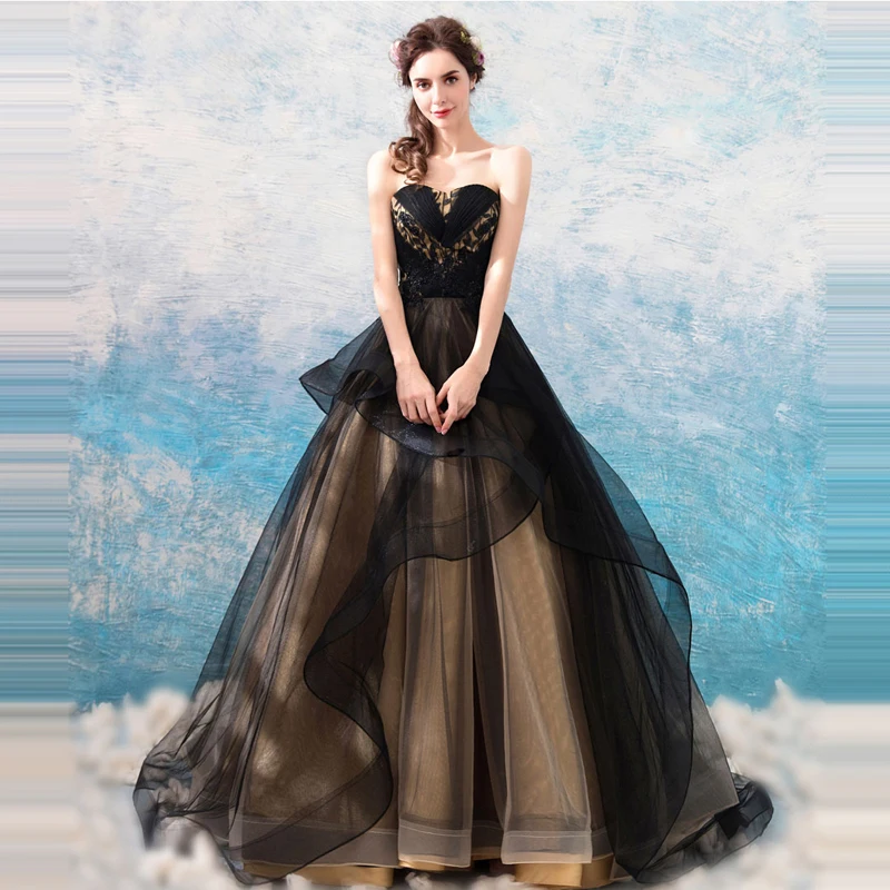 

Evening Dresses Strapless Ruched Evening Gown 2019 Sleeveless Embroidery Robe De Soiree Floor Length Elegant Formal Dress LX873