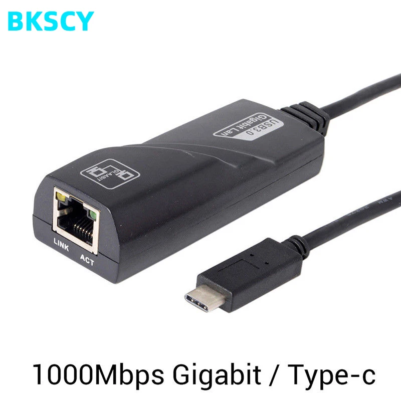 

BKSCY USB-C HUB To RJ45 Ethernet Port Lan USB C1000Mbps Internet Adapter for MacBook Windows 7/8/10/xp 2008 Vista Linux MacOS