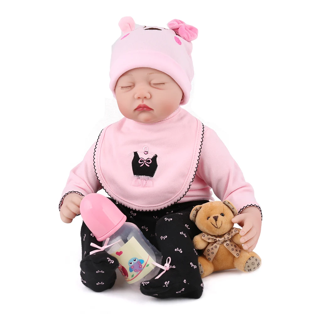 55 см Новорожденный bebe Кукла реборн девочка полное тело силиконовая Мягкая Реалистичная кукла игрушка для ванны Водонепроницаемая Анатомически правильная