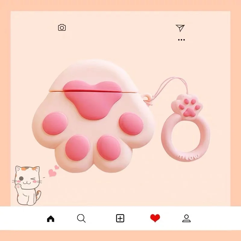 

Cute Earphone Case For Airpods Case Bluetooth Funny 3D Cat claw Cover For Apple Air pods 2 Protective case Earpods Headset Bag