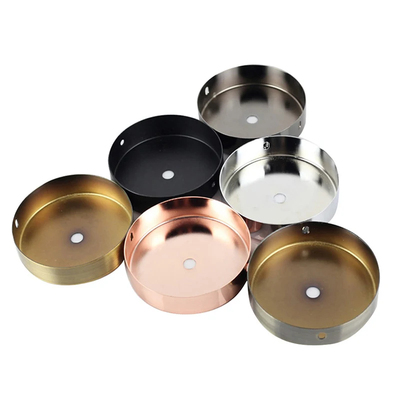 Ceiling Plate Round Black White Silver 8/10/12/15cm Vintage Disc Light Accessories Tray For Pendant Lamp&Wall Light Lamp Base