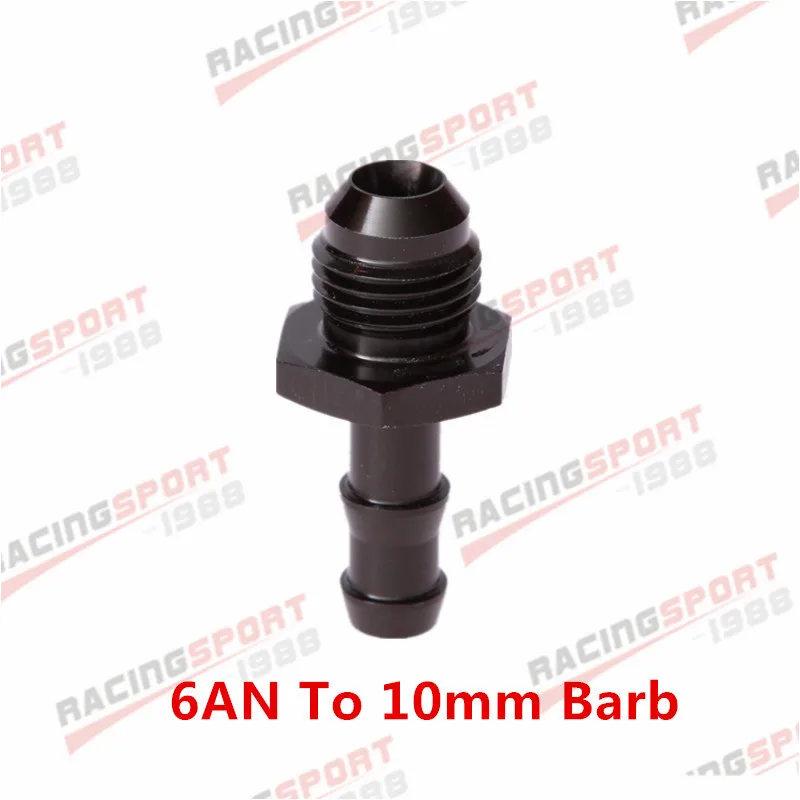 BLACK 4AN 6AN 8AN 10AN 12AN до 4 мм 6 мм 8 мм 10 мм 1 ''прямой фитинг топливной линии - Цвет: BLACK