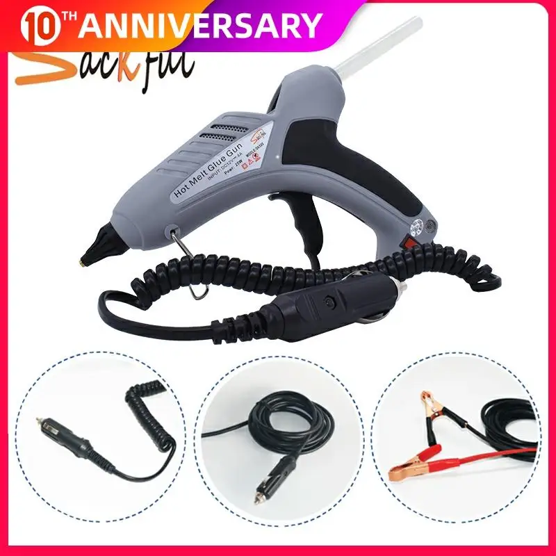 

100W Car Universal Hot Melt Glue Gun for Dent Repair with Cigarette Lighter/ Battery Clips Plug Safe DC 12V 24V 11mm Glue Sticks