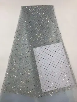 

New Sequins Lace Fabric 2020 High Quality Latest Sequins African Lace Fabric Wedding French Tulle Lace Fabric Nigerican Wedding