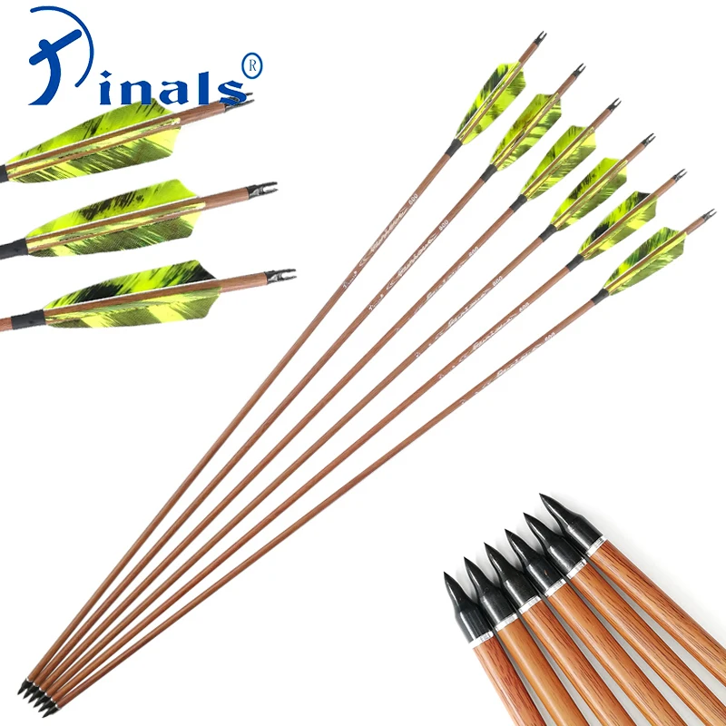 Inals Archery Spine 400 500 600 стрелы из чистого карбона древесный стержень индейки перо для