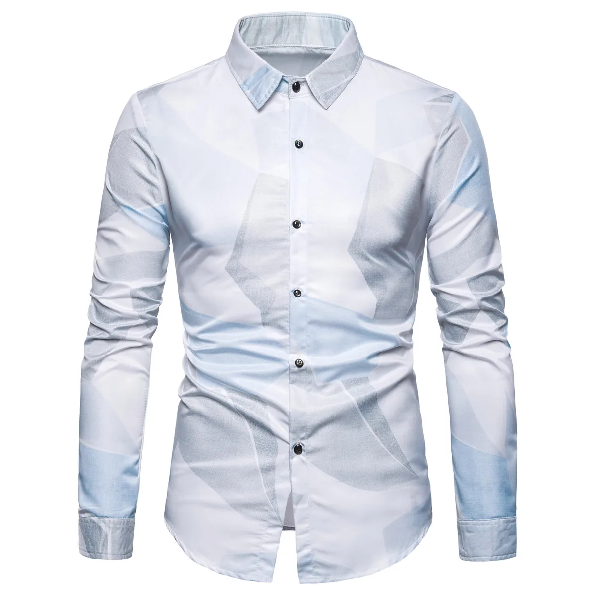 

2019 Men's Fashion Casual Long Sleeve Shirt Slim Social Business Shirt Brand Men's Clothing Soft and Comfortable