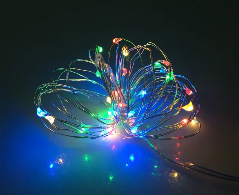 2M 20 3M 30 5M 50 10M 100Leds Fairy Lights AA Battery Powered Silver Led Copper Wire String Light Decorative Fairy Lights