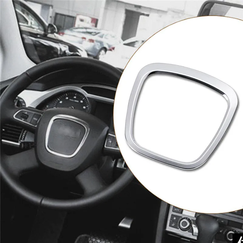 

Chrome Steering Wheel Center Emblem Badge Frame Replacement for Audi A3 8P S3 A4 B6 B7 B8 A5 A6 C6 Q7 Q5 Trim Cover Sticker New