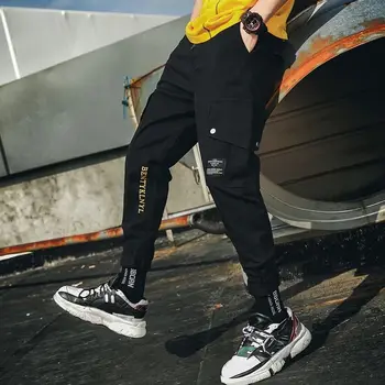 

Fashion Men Pants Casual Mens Hip Hop Rap Male Trousers Street Classics Mid Weight Straight Full Overall Breathing Loose Pant