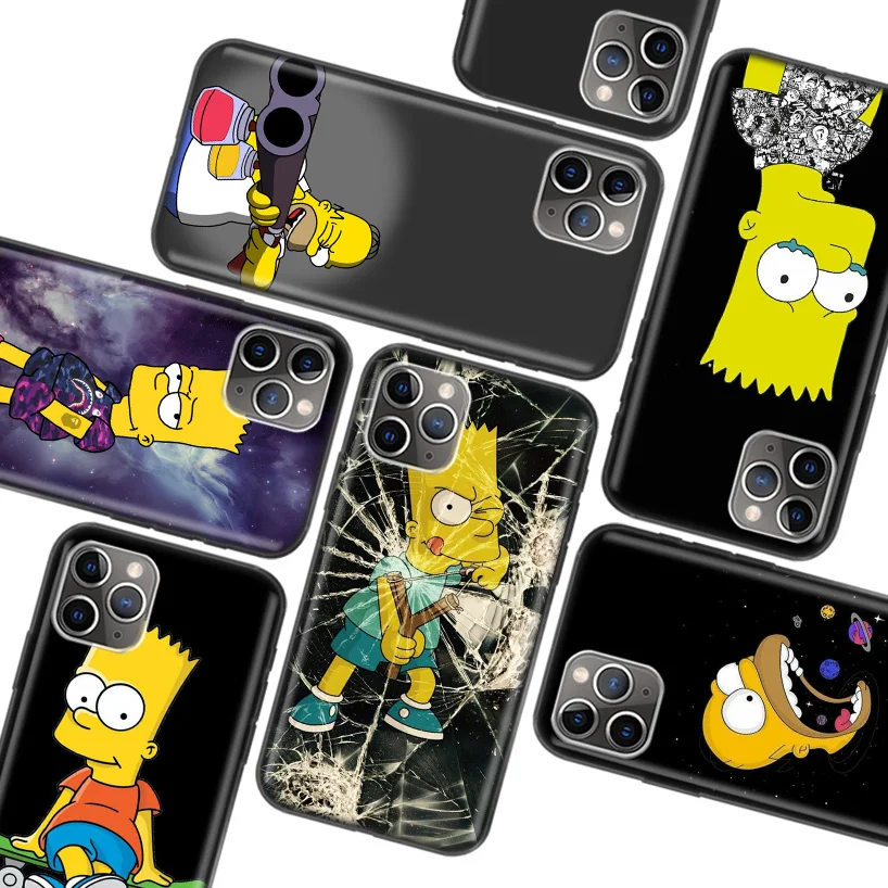 

Homer J.Simpson Black Case for Apple iPhone 11 Pro XR 7 8 6 6S Plus X XS MAX 5 5S SE Soft TPU Silicone Phone Cover Case