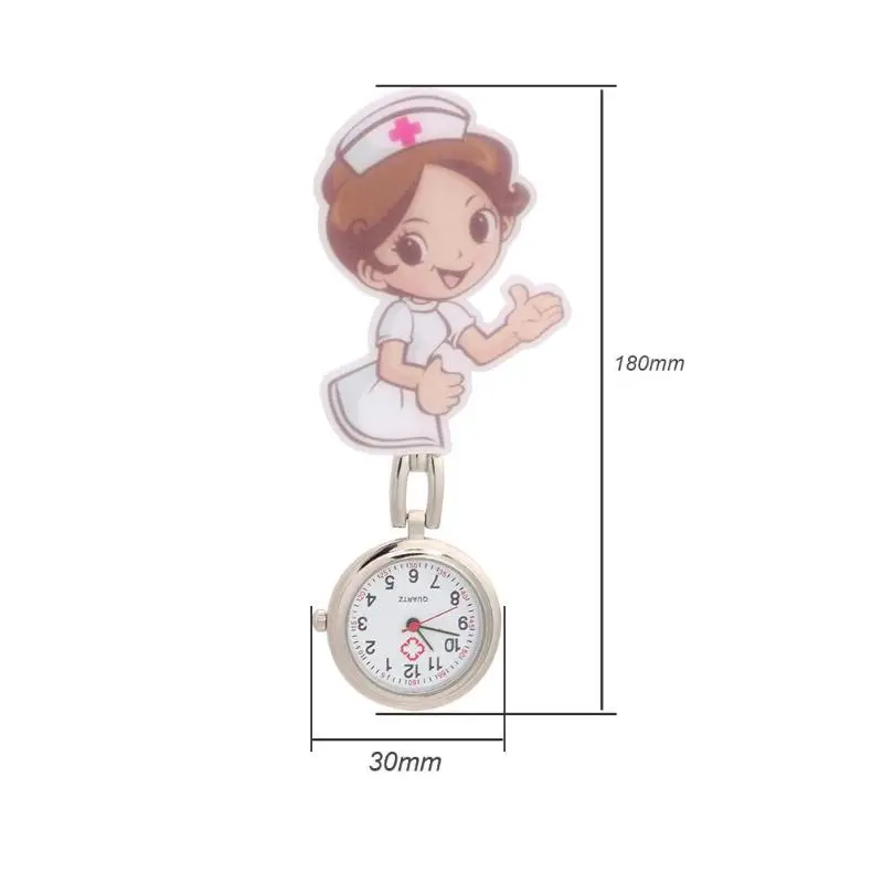 Горячая Распродажа милые Мультяшные женские карманные часы для медсестры кварцевые мини Висячие нагрудные булавки брошь часы подарок для