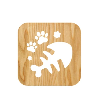 

Wooden Fish Bone Lamp Children's Night Light Kids Bedroom Decoration Warm Light LED USB Night Light for Children Gift