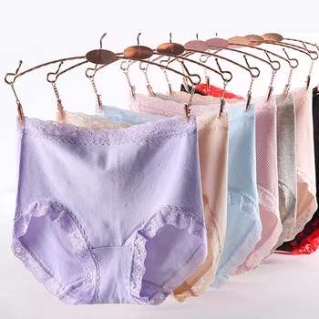 

High Waist Panties Women's Cotton Briefs Sexy Lace Small Dot Cute Cotton Panties of Large Size Underwear for Women Vs Pink