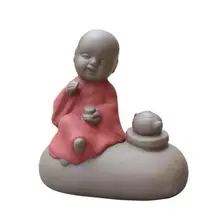 Ручной работы в китайском стиле; милые фиолетовый глиняный чайный набор кунг-фу песок Чайные фигурки «Будда» для дома украшение для чайного подноса