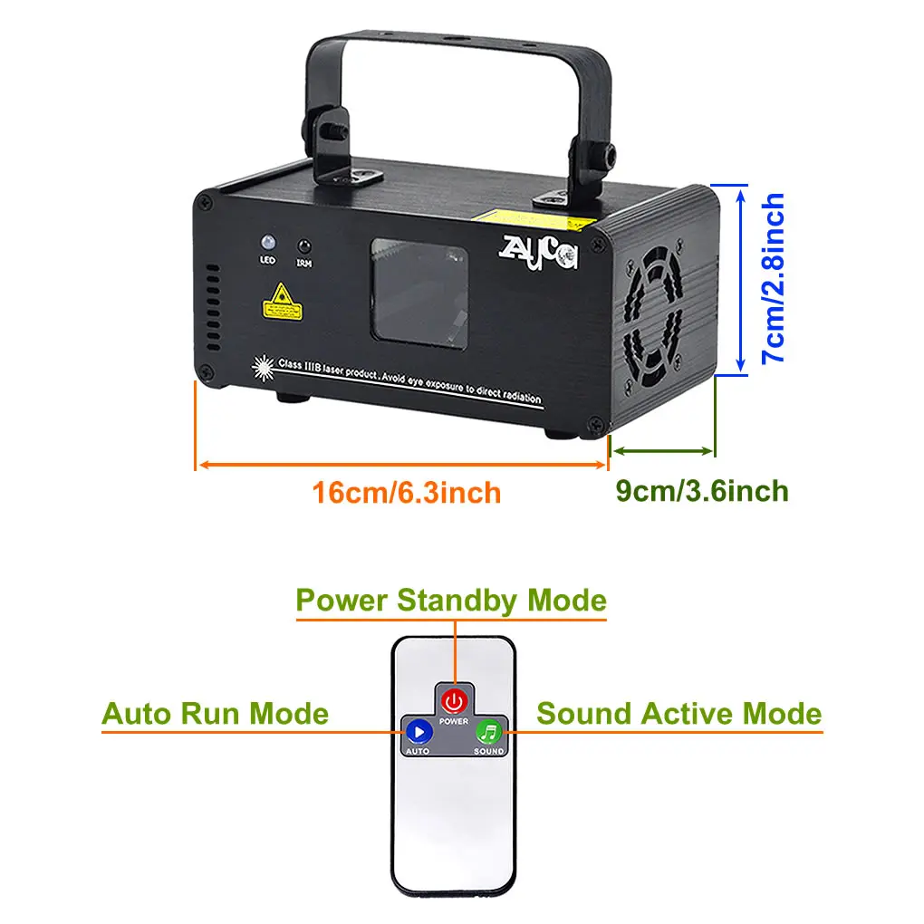 AUCD ИК пульт дистанционного DMX 512 мини 400 МВт RGB Полноцветный лазерный сценический сканер освещения DJ Танцевальная вечеринка шоу проектор огни DM-RGB400