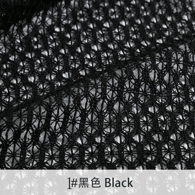 KT00142 полиэстер ткань черный для осени кардиган полый трикотаж швейный материал 50*150 см/шт