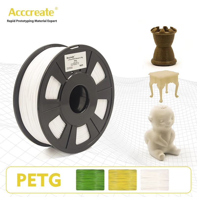 ACCCREATE PETG материал для 3d печати 1 кг нить 3D принтера 75 мм Pla 7 цветов Высокая