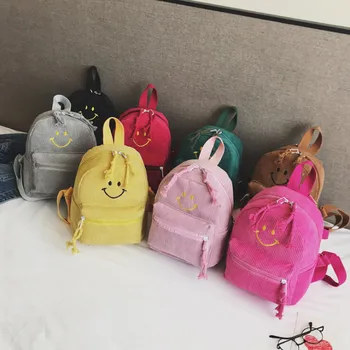 

Aelicy 2019 New Corduroy Children Backpack Cute Pure Color Women Small Backpack Bag for Girls Mochila Bagpack Pack Design